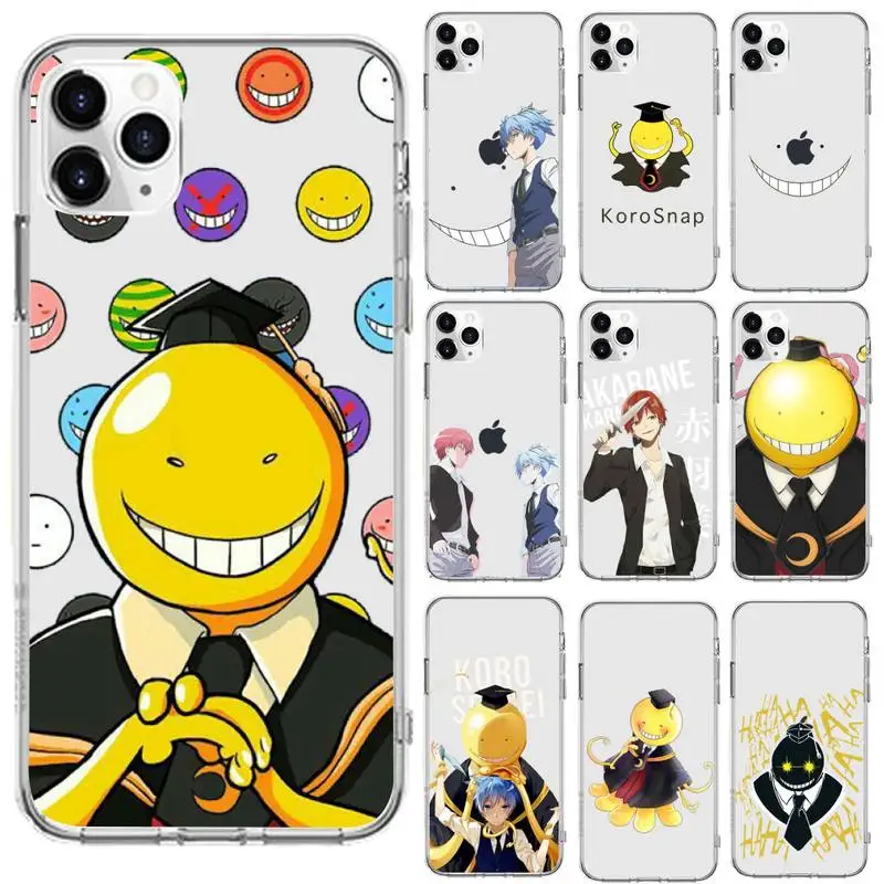 

Assassination Classroom Anime Korosensei Phone Case Transparent for iPhone 6 7 8 11 12 s mini pro X XS XR MAX Plus se shell