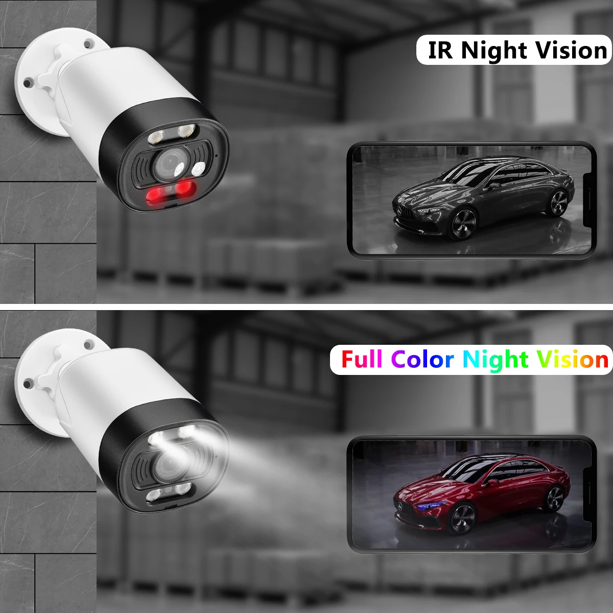 

5MP IP Camera POE/DC CCTV Surveillance Security Camera IP66 Waterproof Two Way Audio IR Night Vision Motion Detection H.265+