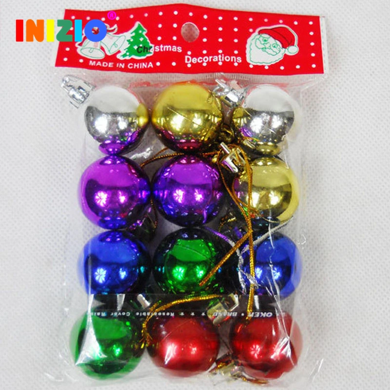 Новогоднее украшение на елку шар цветной Рождественский кулон 3 см бара 12 шт. с