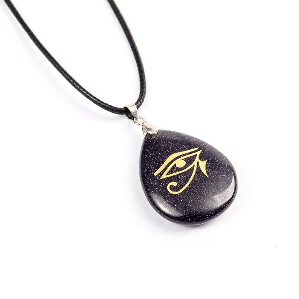 Солнце Бог глаз Хоруса кулон натуральный кристалл дух хранителя символ ожерелье