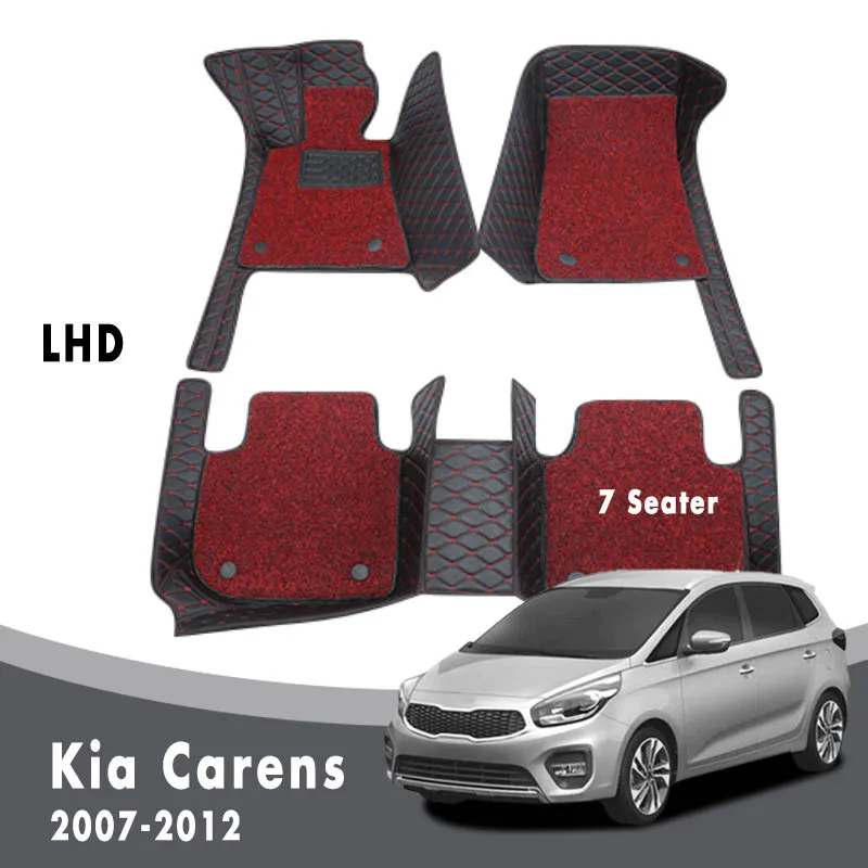 

Роскошные двухслойные ковры для Kia Carens 2012 2011 2010 2009 2008 2007 (7 местный) автомобильные коврики кожаные водонепроницаемые