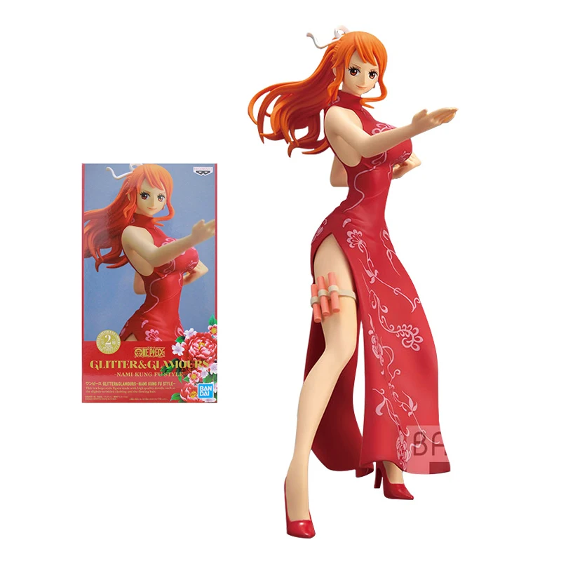 

Bandai One Piece Figure Banpresto Glitter Glamours Nami Kung Fu Cheongsam Genuine Model Action Toy Figure Toys for Children