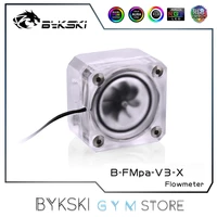 bykski frosted water flow meter flowing monitoring for computer water cooling rgbargb sync b fmpa v3 x