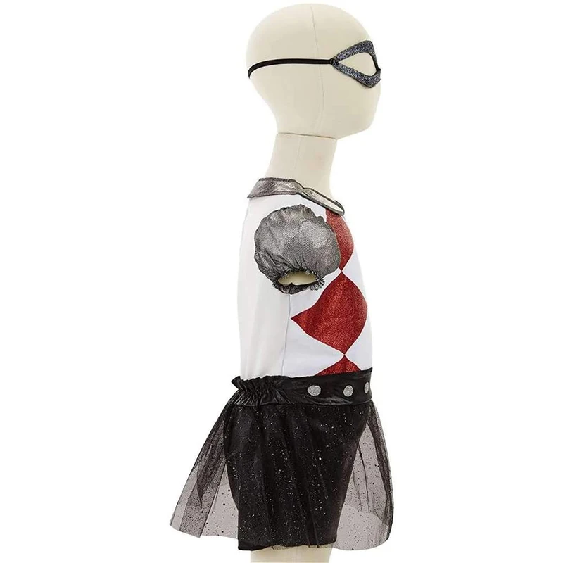 Платье для девочек с супергероем Harley Quinn повседневная одежда детский