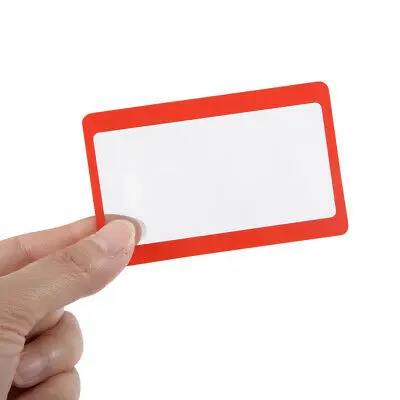 Fresnel Lens Magnifier 75mmx40mm 3X 300% Credit Card Red 10pcs | Канцтовары для офиса и дома