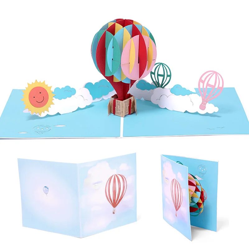 3D Бумага на воздушном шаре карты открытки день рождения Свадебное приглашение