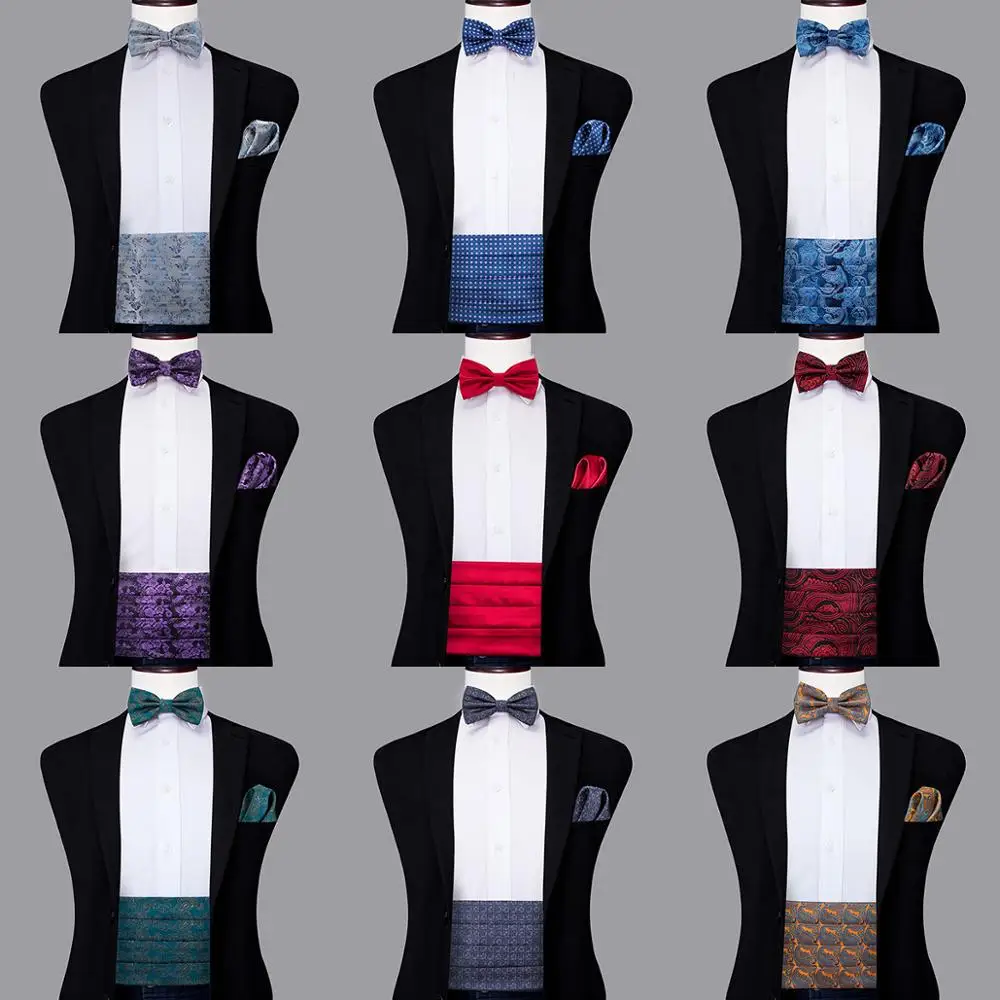 Hi Tie Роскошный шелковый для взрослых мужской набор из кукольных золотых