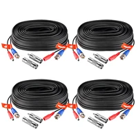 zosi 4 packed 18 3m60ft cctv power video bnc dc plug cable for cctv camera and dvr system coaxial cable black color
