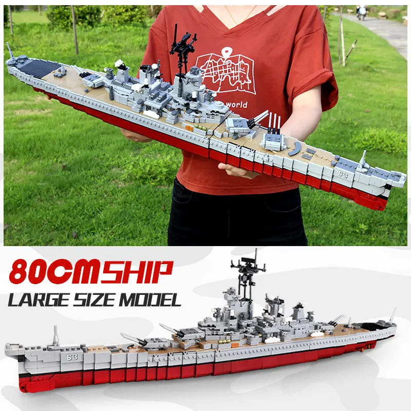 Военная серия набор линкоров Миссури Строительные блоки совместимы с новым