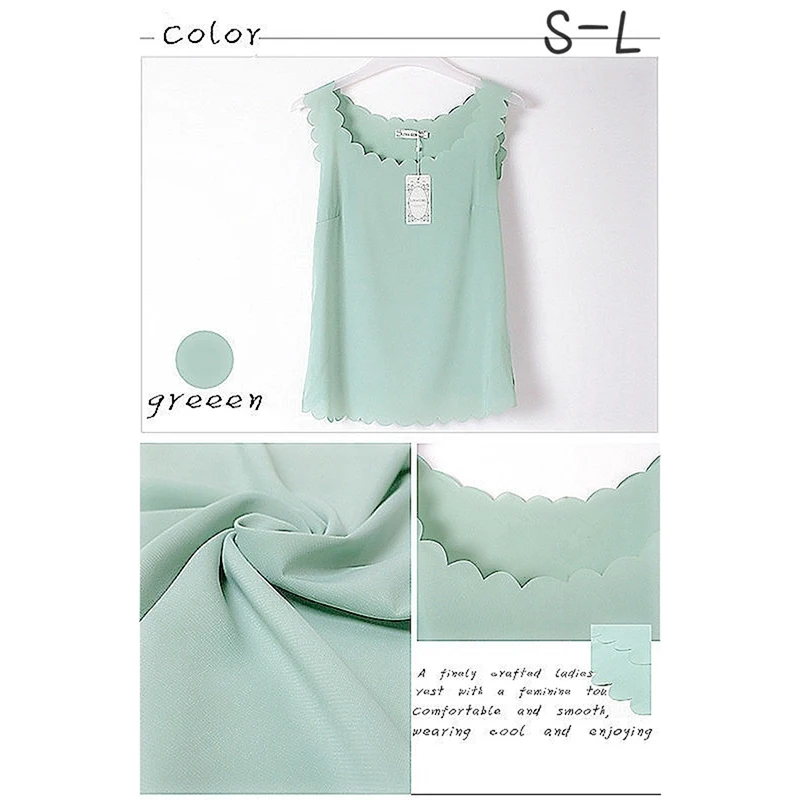 Летняя мода хит продаж модный шифоновый тонкий свободный жилет без рукавов с