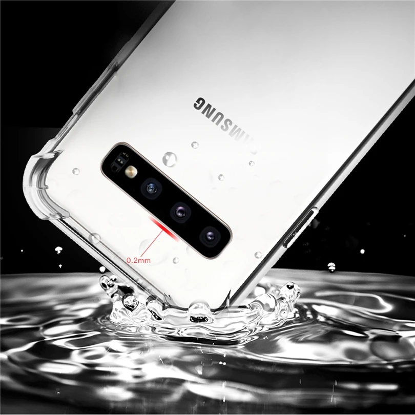 Transparent Case For Samsung Note 9 8 10 S10e S10 Plus Clear Shockproof Silicone TPU Cover S9 S8 Protective Shell |
