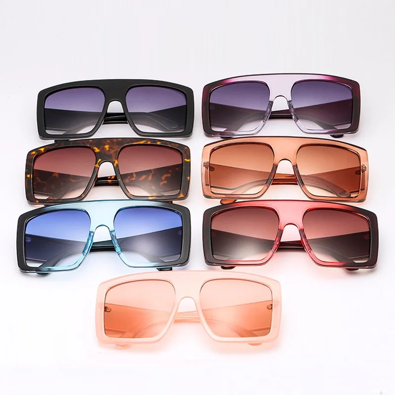 

Vintage Square Sunglasses Women Men 2019 Luxury Brand Oversized Sun Glasses Ladies Big Frame One Piece Shield Sun Glasses UV400