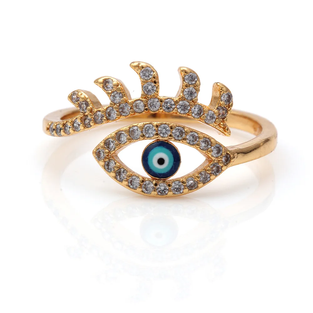 

Small and Fashionable Glasses Ring, Gold Black Eye Adjustable Ring, Suitable for Female Girls' Luxurious Wedding Jewelry