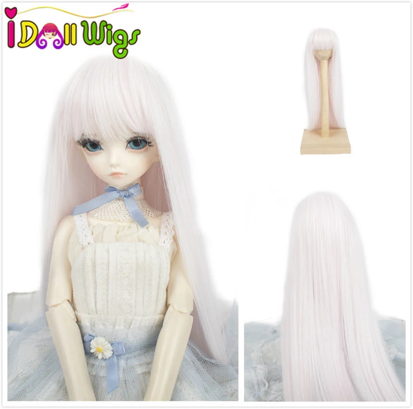 Светильник розовые длинные прямые кукольные волосы с челкой для 1/3 BJD/SD парики