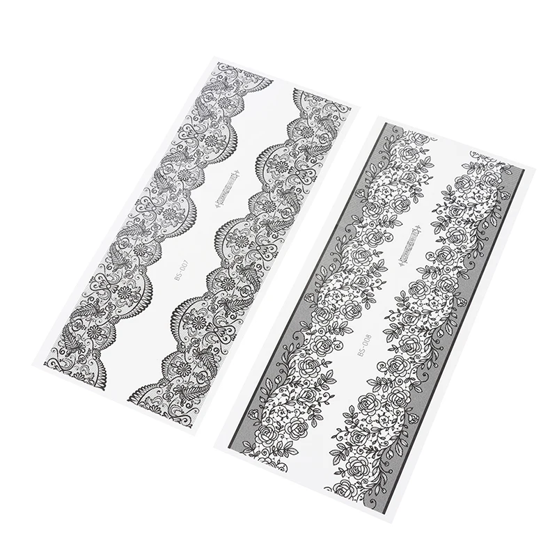 

Black Lace Tattoo Stickers Waterproof Breathable Tattoo Personality Hand Arm Leg Fashion Lace Tattoo Sticker