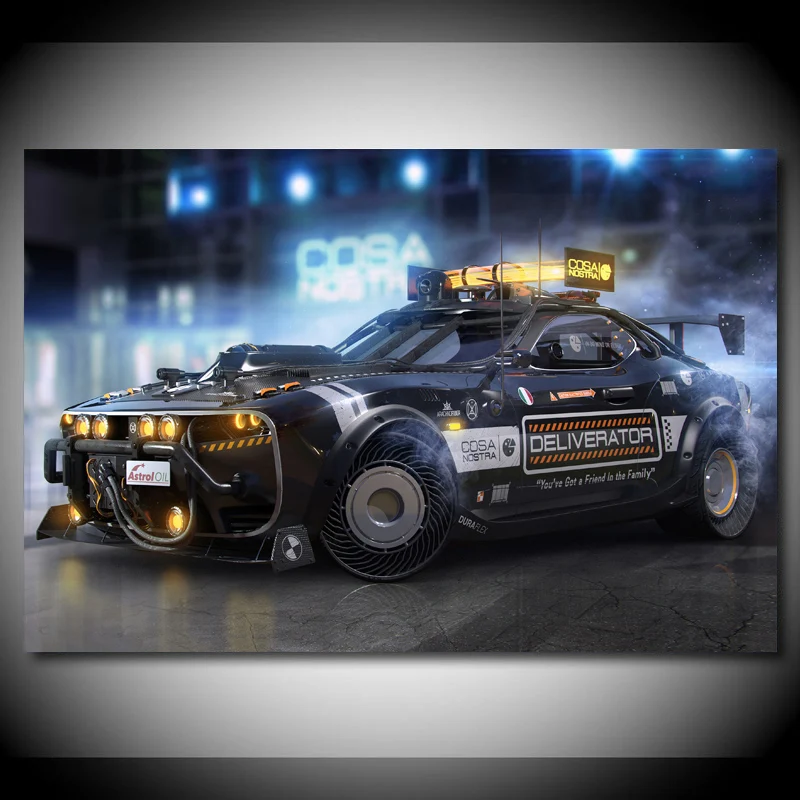 Картины на холсте в стиле кибер панк DodgeTuning спортивный автомобиль винтажные