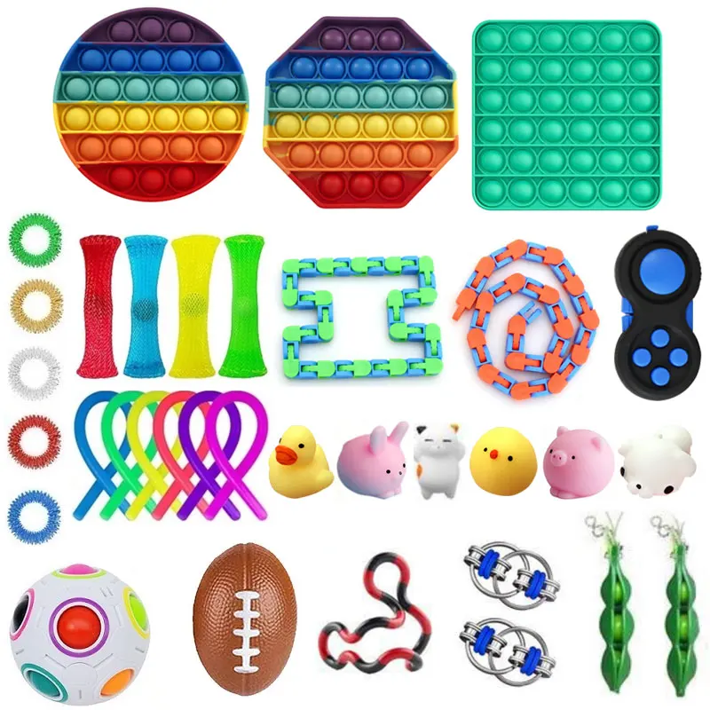 

Anti Stress Set Stretchy Strings Push Gift Adults Children Squishy Sensory Antistress Relief Funny Fidget Toy Kits Squeeze Soft