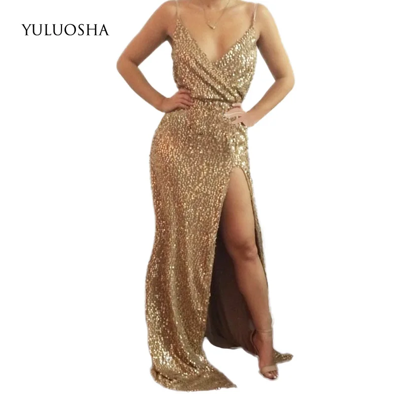 YULUOSHA сексуальное вечернее платье с открытой спиной v образным вырезом