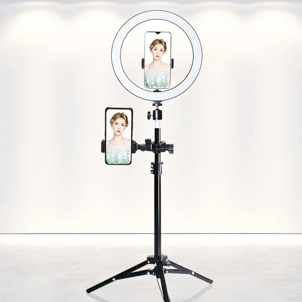 

10 Inch Flat Ring Light Selfie Beauty Photography Mobile Phone Live Light Three Color Temperature LED Fill Light