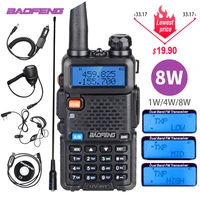 baofeng uv 5r 8w walkie talkie 10km dual band vhf uhf transceiver uv 5r amateur radio portable ham cb radio hunting transmitter