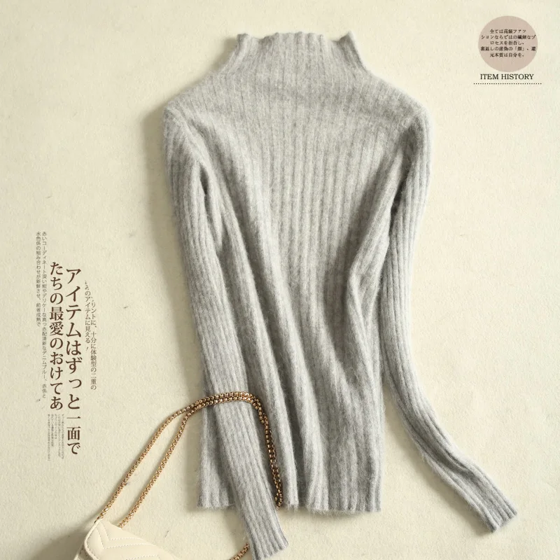 

Super Warm 100% Mink Cashmere Sweater Soft Elasticity Turtleneck Sweaters and Pullovers for Women Autumn Winter Female Jumper