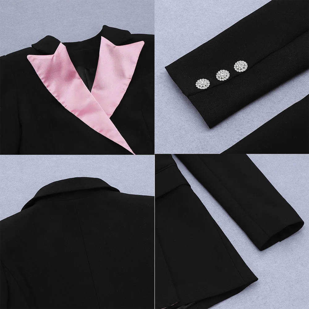 

2021 Spring Women's New Suit Jacket Fashion V-neck Double-Breasted Long-Sleeved Suit Jacket Office Celebrity Casual Suit Jacket