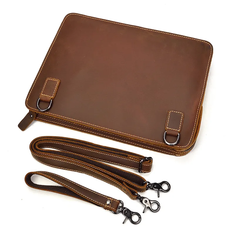 Men's Genuine Leather Bags Mens Messenger Bag Shoulder Men Crossbody Male Crazy Horse Handbag For Ipad |