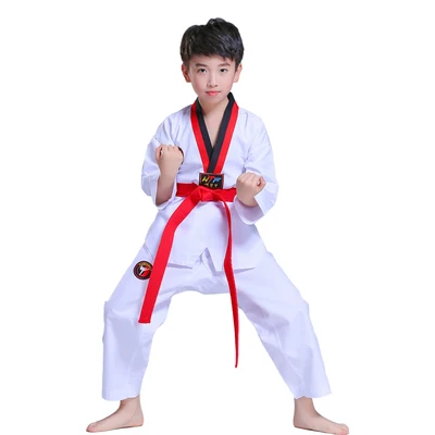 Традиционная белая униформа для тхэквондо детей и взрослых костюм Dobok WTF форма