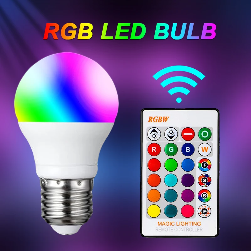

Bluetooth E27 LED Smart Light Bulbs Siri Voice WiFi Control Changing Bulb Colorful RGB Lamp 10W 15W Equivalent Home Lighting