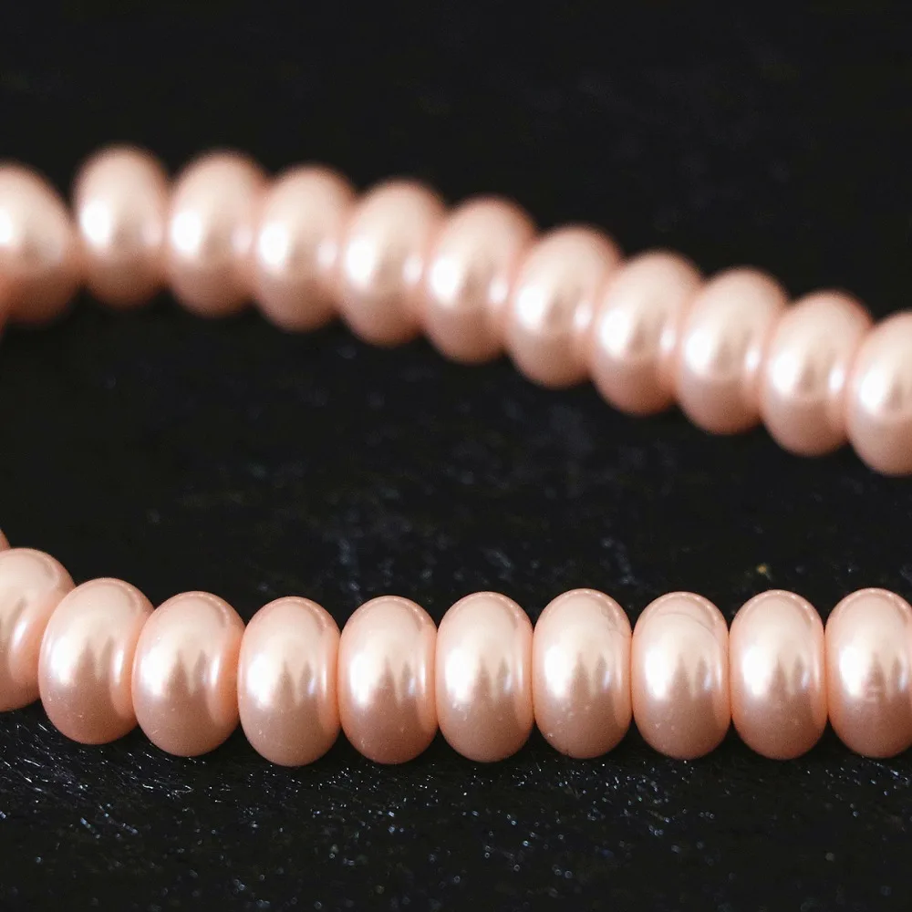 Бусины круглые с искусственным жемчугом 5 х8 мм 15 дюймов|loose beads|jewelry diybeads rondelle |