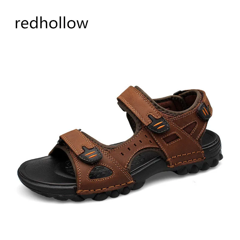 

Мужские сандалии; Летняя обувь из натуральной кожи; модные пляжные сандали для досуга; мужские кожаные сандалии размера плюс 38-48