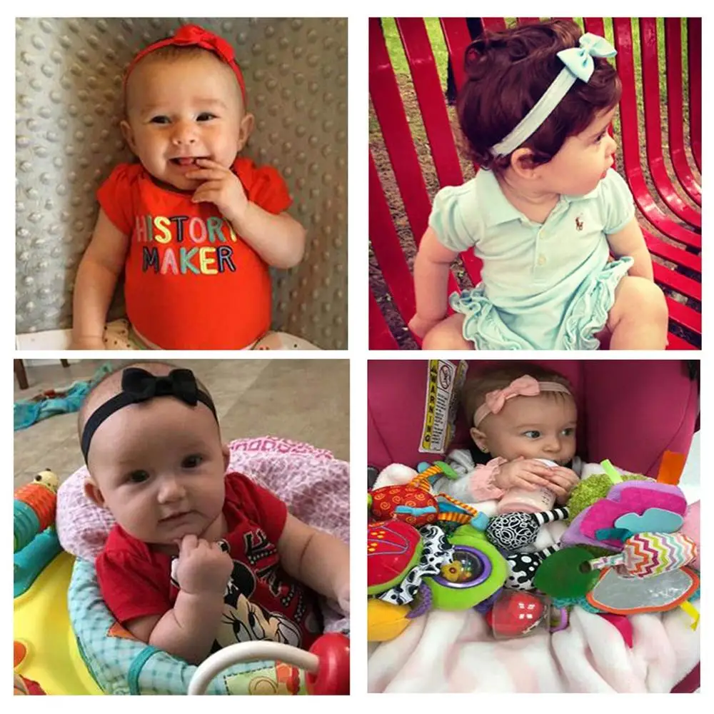 30 шт. повязка на голову для маленьких девочек 2 75 &quot банты волос мягкие эластичные