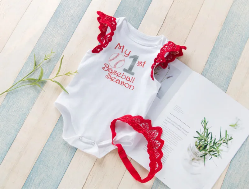 Новый комплект детской одежды для бейсбола модные боди и повязка на голову