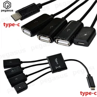 hub 4 in1 usb 3 1 type c male plug to usb 2 0 female connector charge otg cable