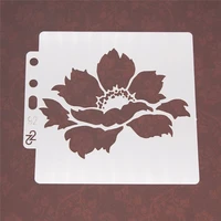 decorative layering stencils scrapbooking album painting coloring crafts embossing template drawing hollow template peony flower