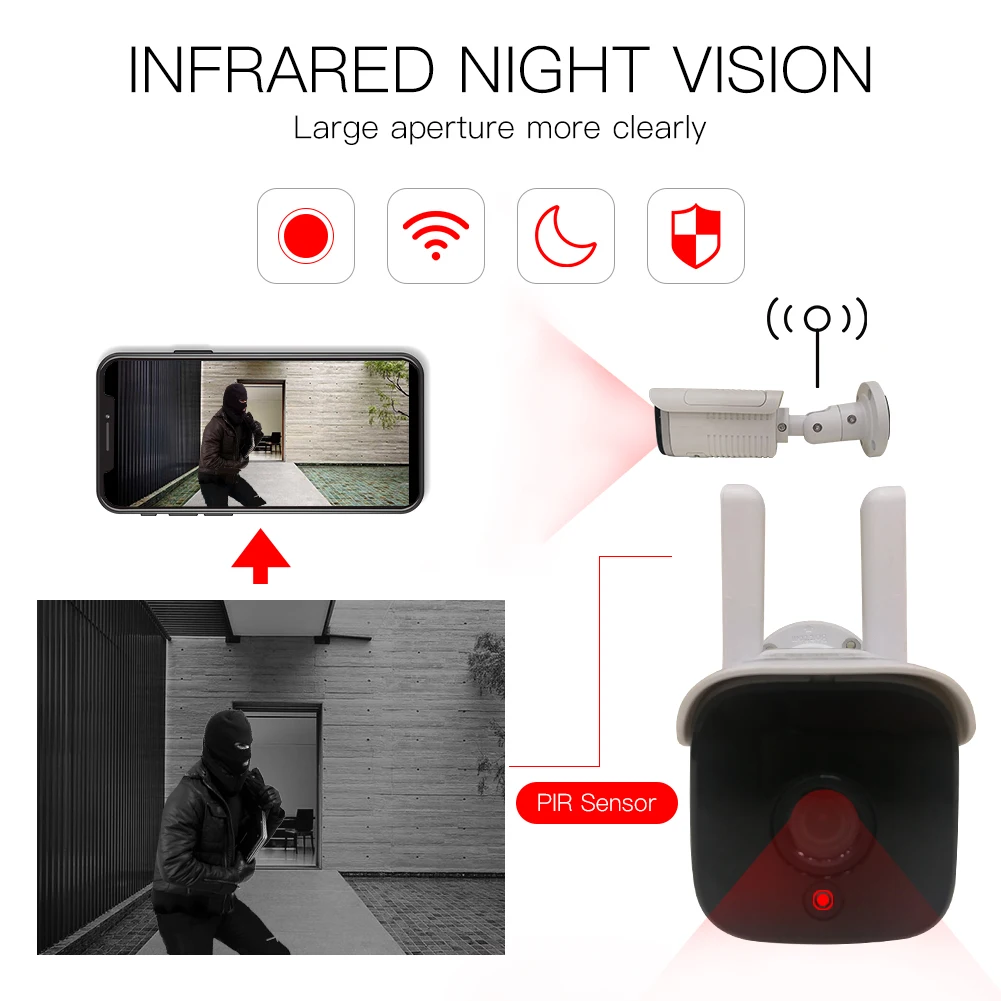 Tuya умная наружная IP65 водонепроницаемая WiFi двухсторонняя аудио камера HD 1080P