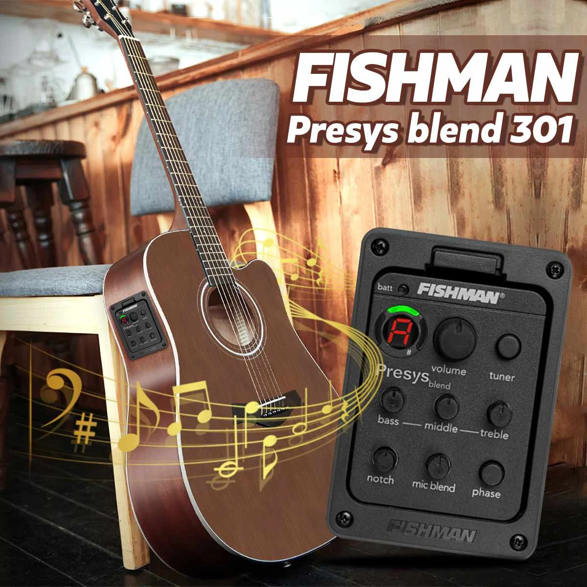 

PSY-301 Acoustic Guitar Board Pickups Mic Blend Dual Model Preamp EQ Tuner Piezo Pickup Equalizer Guitar Accessories