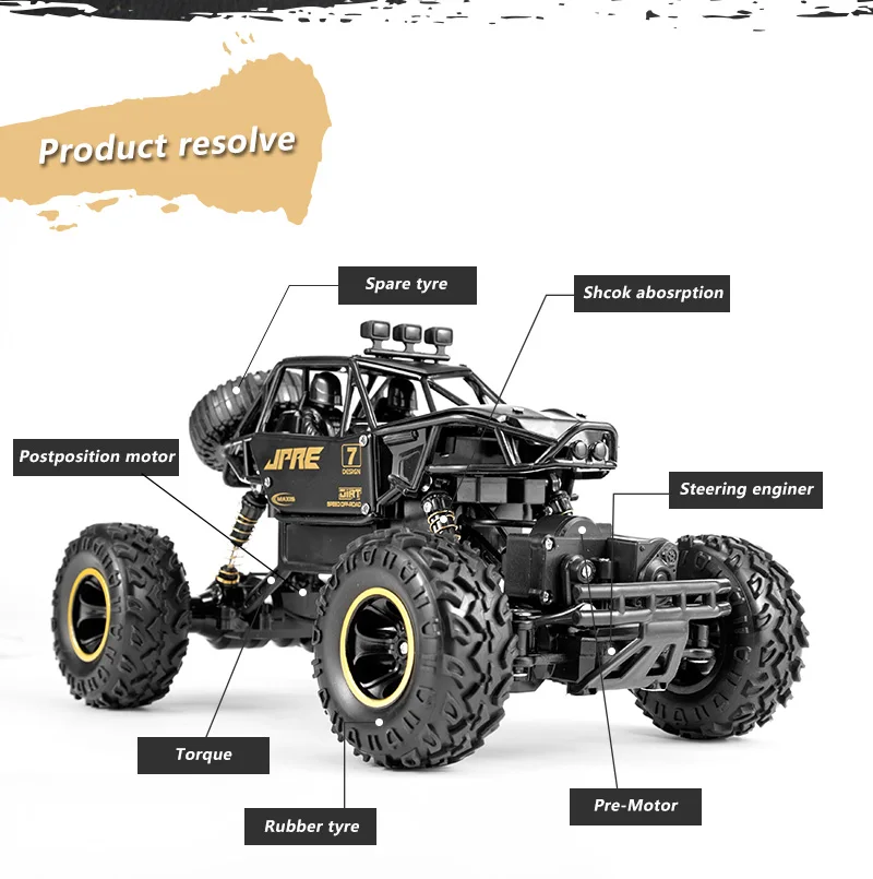 Дистанционное управление внедорожный альпинистский автомобиль супер сплав