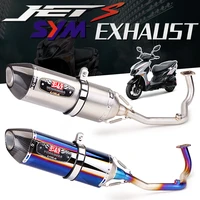 sym jets 125 full set modify exhaust muffler silencer middle link pipe stainless steel for sym jets 125