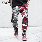 ELKMU камуфляж Джоггеры мужские Уличная Брюки карго камуфляж пэчворк штаны шорты мужские модные штаны с карманами и эластичной резинкой на талии; HM211