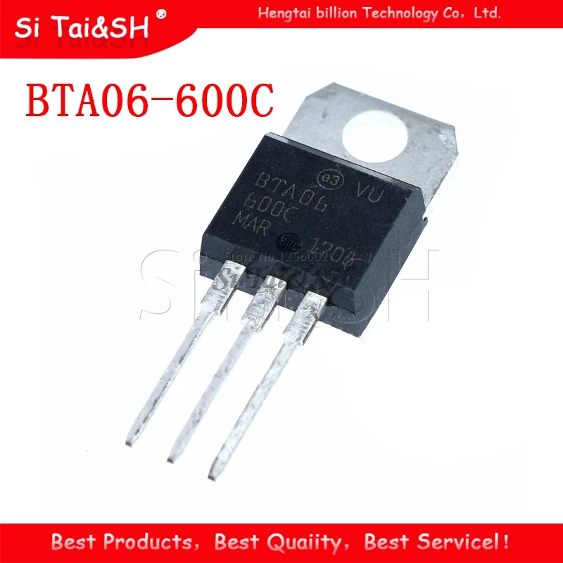 10PCS BTA06-600C TO-220 BTA06-600 TO220 BTA06 06-600C new and original IC | Integrated Circuits