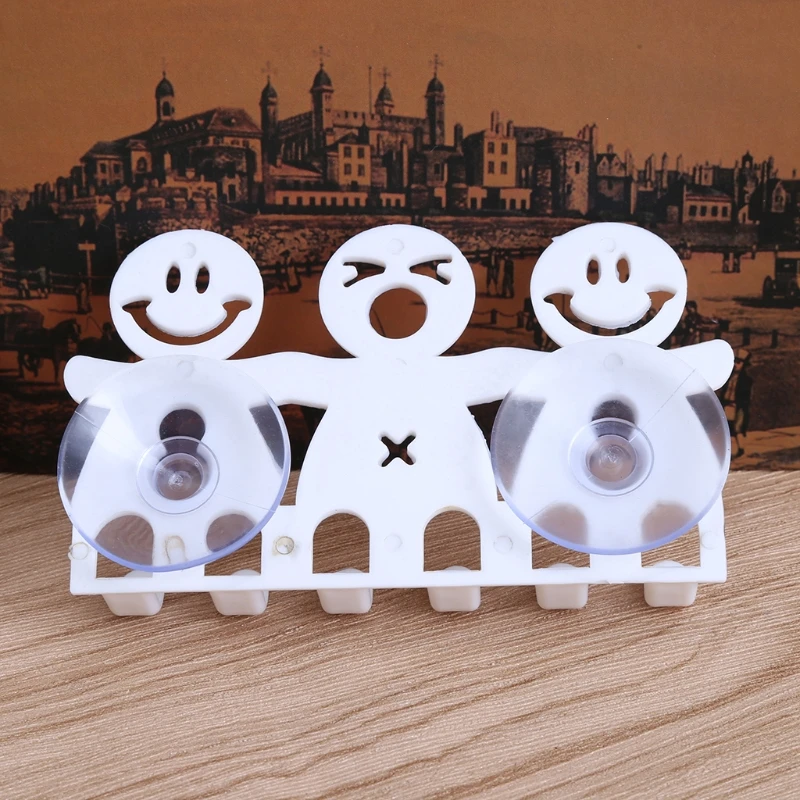

53CA Toothbrush Holder Wall Mounted Suction Cup 5 Position Cute Cartoon Smile Bathroom Sets