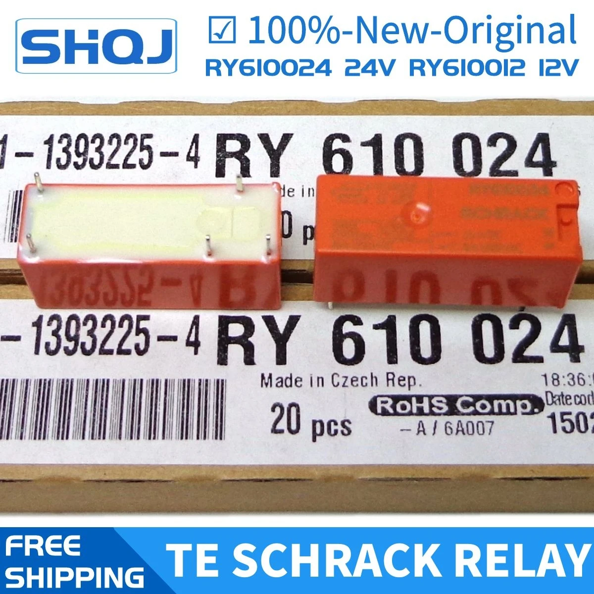 

5PCS TE SCHRACK RELAY RY610012 RY610024 5PIN 12V 24V 100%-new-original