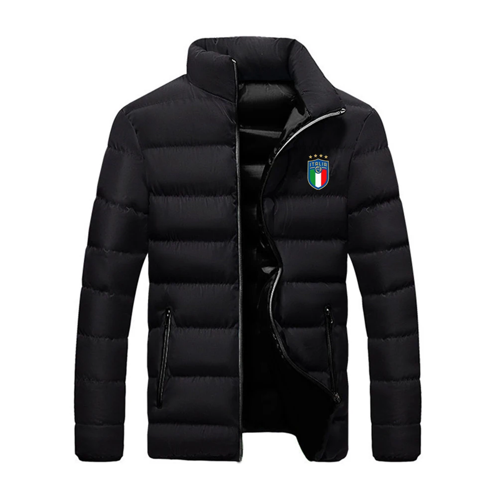 

New Warm Thick Men Parka Jackets Winter Casual Mens Outwear Coats Solid Stand Collar Male Windbreak Cotton Padded Down Jacket
