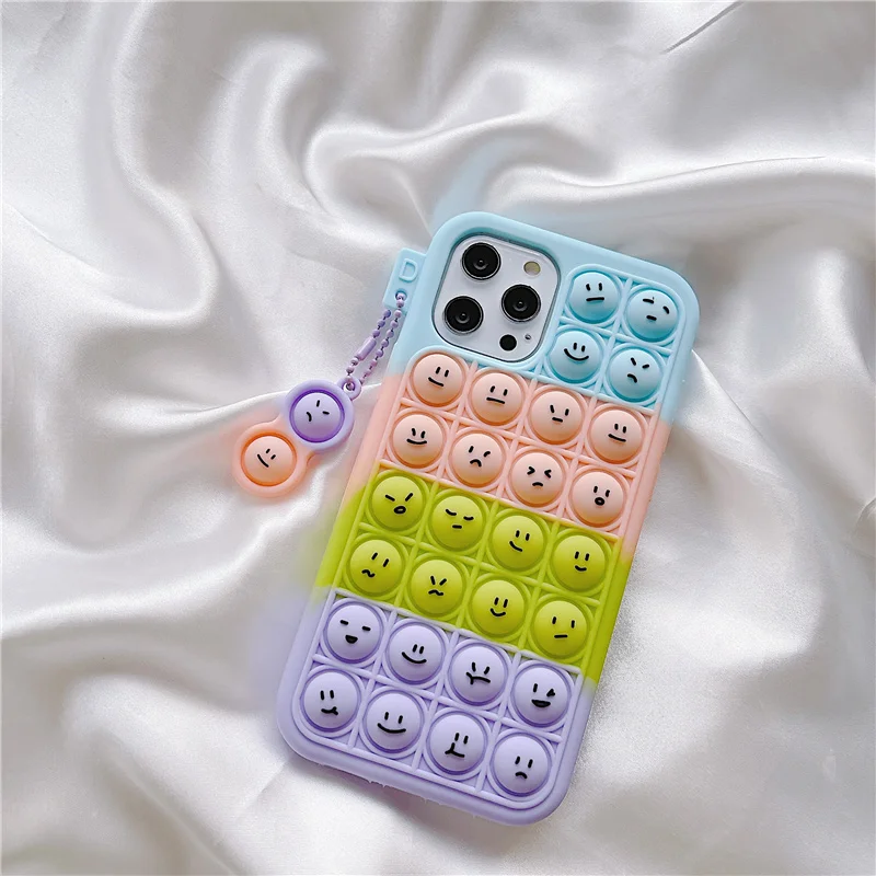 Мягкий силиконовый 3D-чехол Smile Push для iPhone 13 7 8 11 12 Pro Max чехол iphone SE 2020 Plus X XS XR с