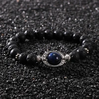 2020 new men women natural stone bracelet 8mm lava rock diffuser bracelets tiger eye obsidian charm bracelet man hand jewelry