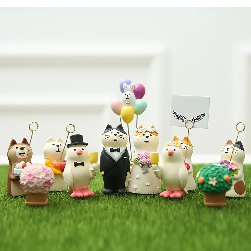 Свадебная фигурка кошек для декора "Любовь" из смолы, модель аниме, домашний декор, миниатюрный феерический сад, аксессуары для самостоятельного создания.