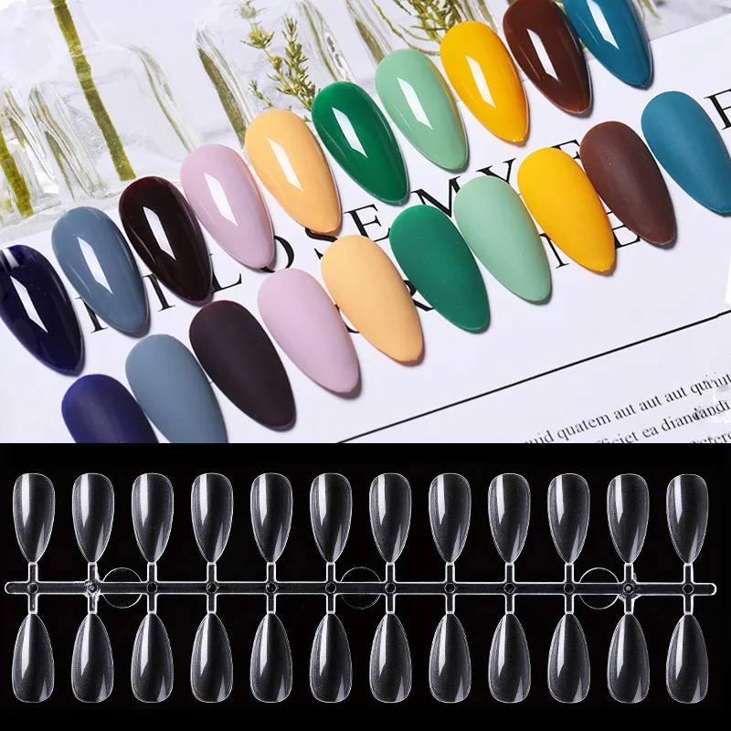 120 шт накладные ногти прозрачный натуральный акриловый ложный гель для ногтей 10