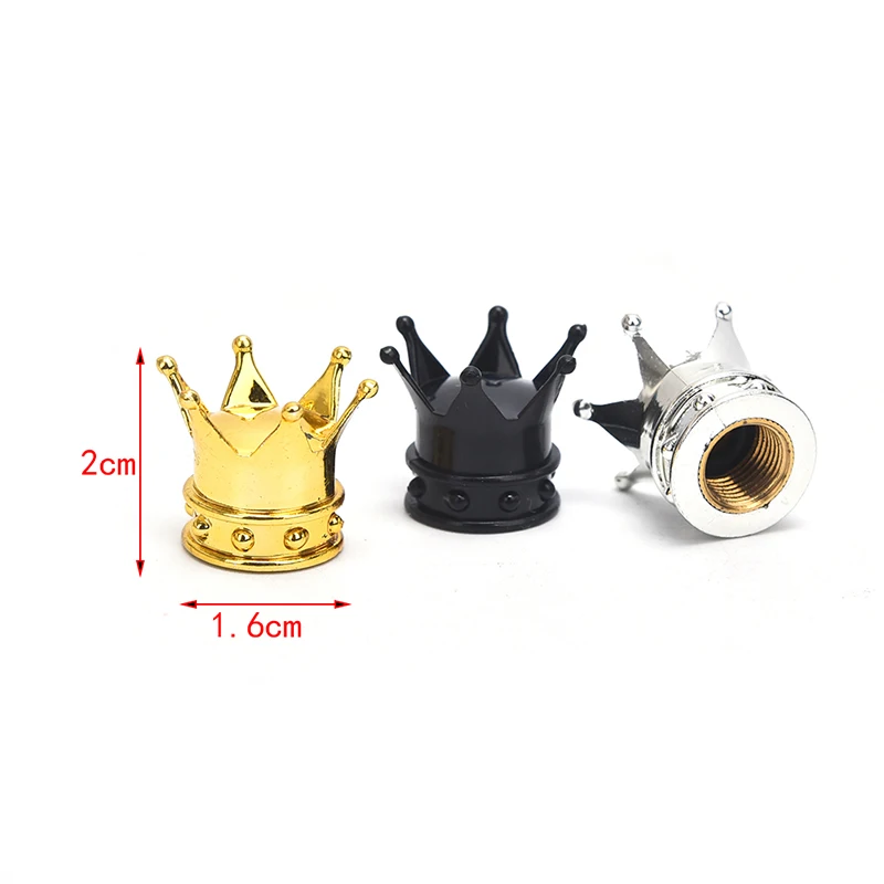 

4Pcs Bicycle Tire Valve Caps Crown Shape Bike Tyre Stem Auto Truck Airtight Caps