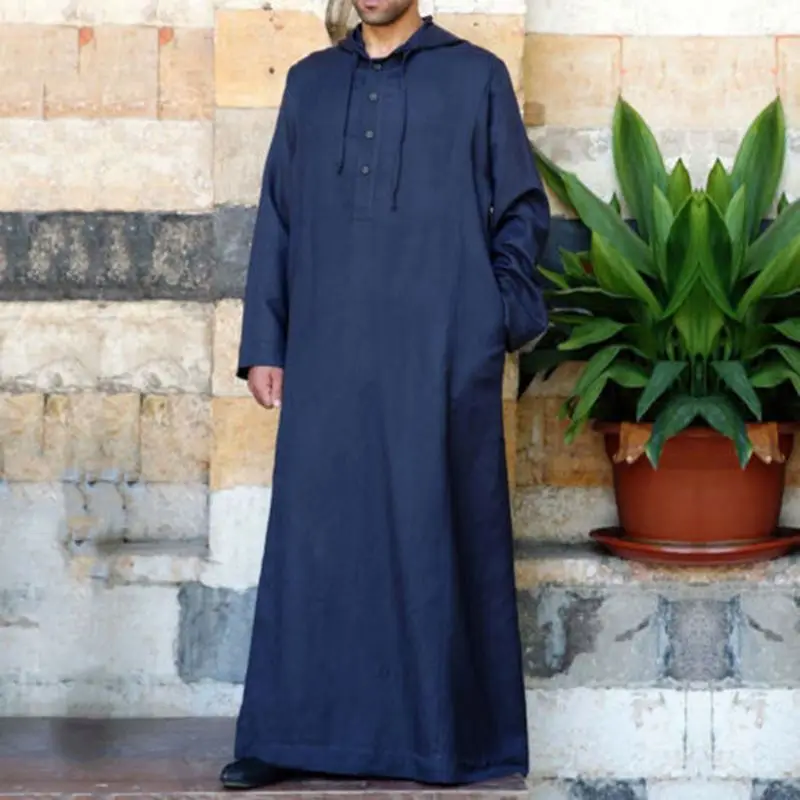 

Muslim Robe Hoodies Dressing Mens Saudi Arab Dubai Long Sleeve Arabic Long Islamic Jubba Man Clothing 2020